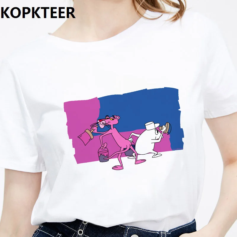 

Women Clothing 2019 Pink Panther Graphic Tees Camiseta Mujer Kawaii Tops Aesthetic Tee Shirt Femme Streetwear Harajuku T Shirt