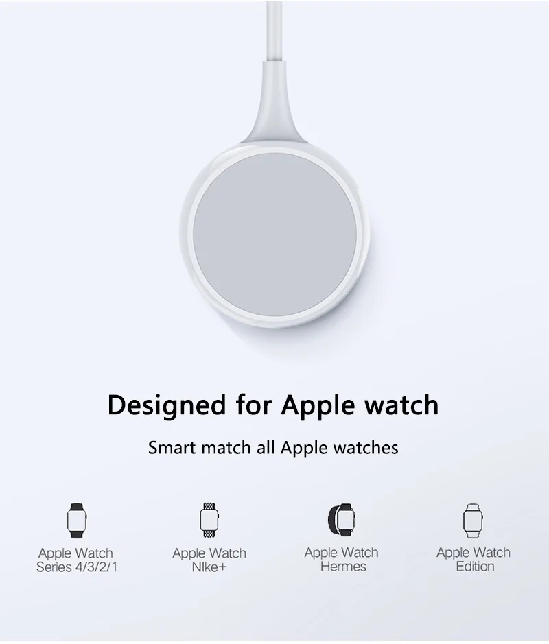 Зарядное устройство для Apple Watch зарядное устройство беспроводной Магнитный зарядный usb-кабель 1 м адаптер для Apple Watch Series 4 3 2 1 кабель