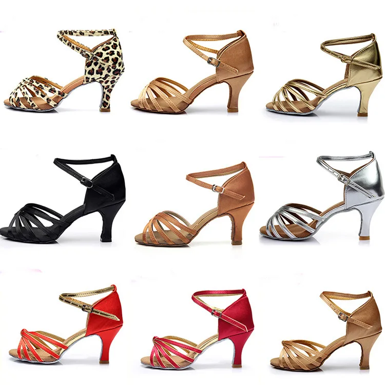 

Women Latin Dance Shoes Ladies Girls Professional Dancing Shoes Jazz Ballroom Salsa Indoor Shoes 11 Colors Heel 5cm 34-41