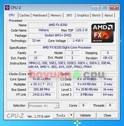 AMD FX-Series FX-8350 FX 8350 4,0G 125W FD8350FRW8KHK Socket AM3