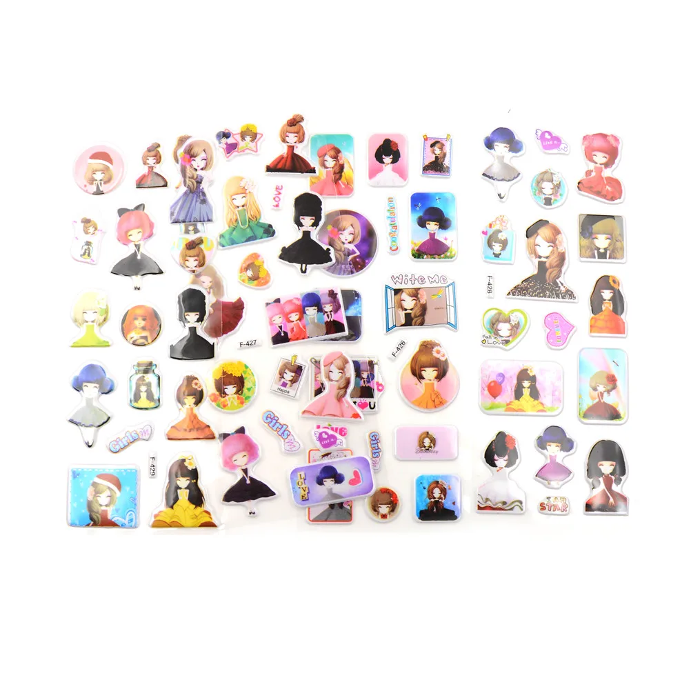 5pcs Bubble Stickers 3D Cartoon KIds ClassicToys Sticker School Reward YJfi