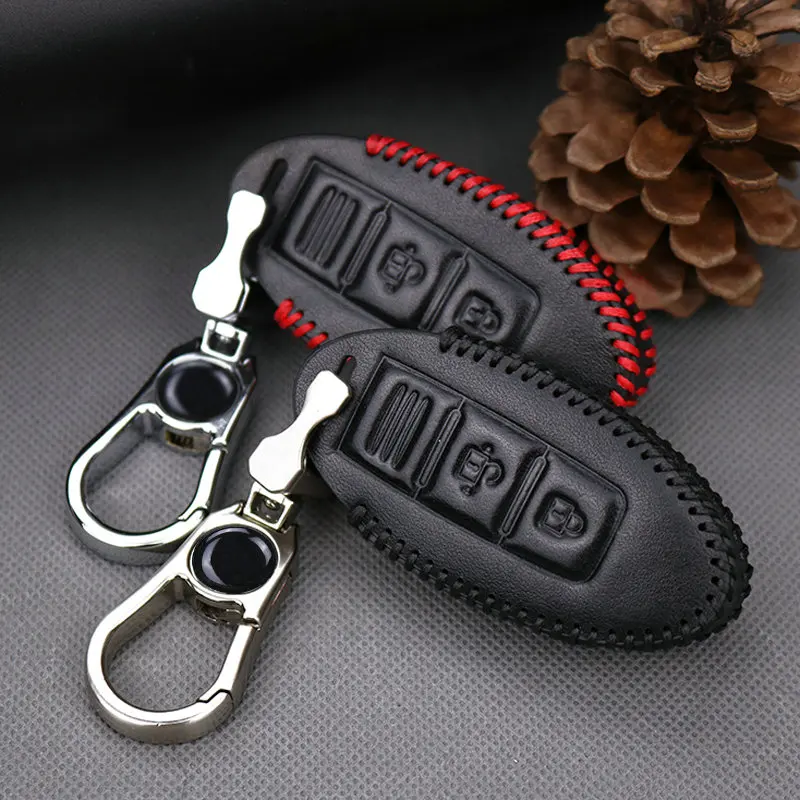 Умный чехол для Nissan Key из натуральной кожи X trail T31 T32 Qashqai J11 Juke Tiida Almera Note|smart key case|nissan