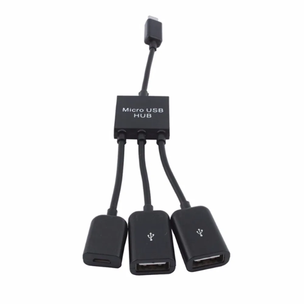 OTG usb-хаб соединитель Spliter 3в1 микро зарядное устройство черз порт USB OTG концентратор кабель для смартфона компьютера планшета ПК данных USB кабель OTG