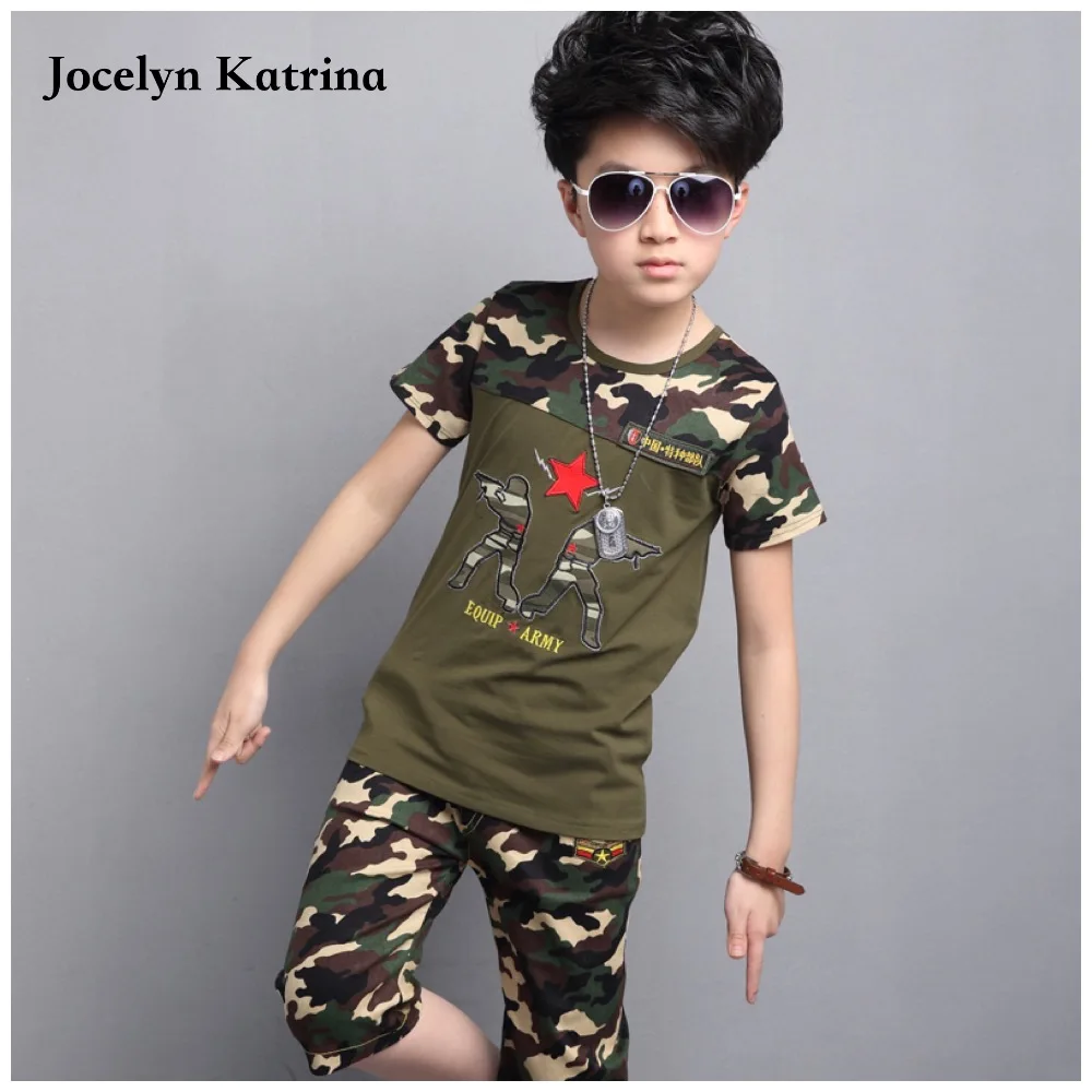 

2017 New Hot Sale Summer Kids Boys T Shirt Camo Shorts Set Children Short Sleeve Shirt Boys Clothing Kids Boy Sport Suit Outfit