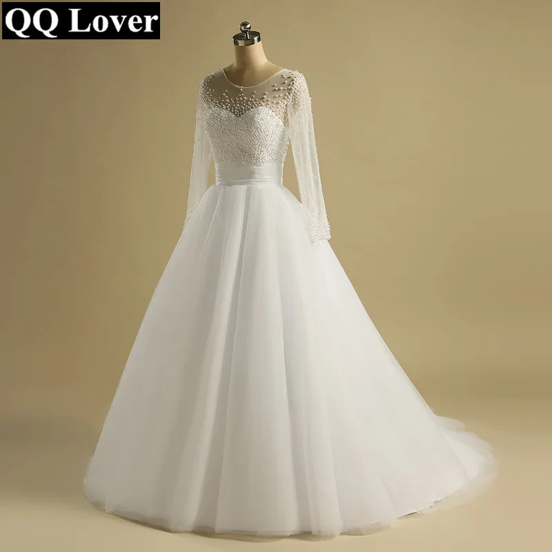 Свадебное платье с жемчужными пуговицами QQ Lover 2019 освежающее свадебное | Свадьбы