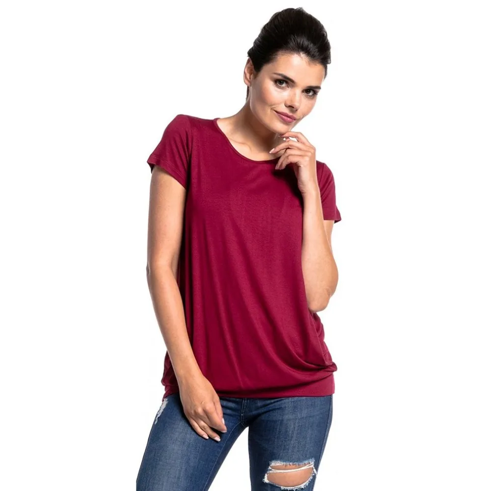 OUTAD Women Pregnancy Clothes Maternity Clothing Cotton O Neck Short Sleeve Breastfeeding Tees Nursing Tops Solid Color T-shirt