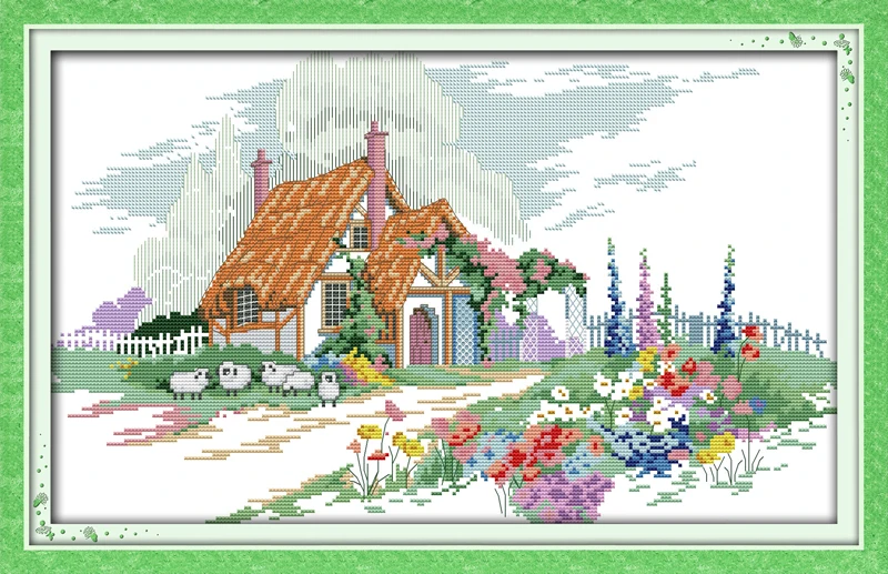 

Beautiful home (8)counted printed on fabric DMC 14CT 11CT Cross Stitch kitsembroidery needlework Sets Home Decor