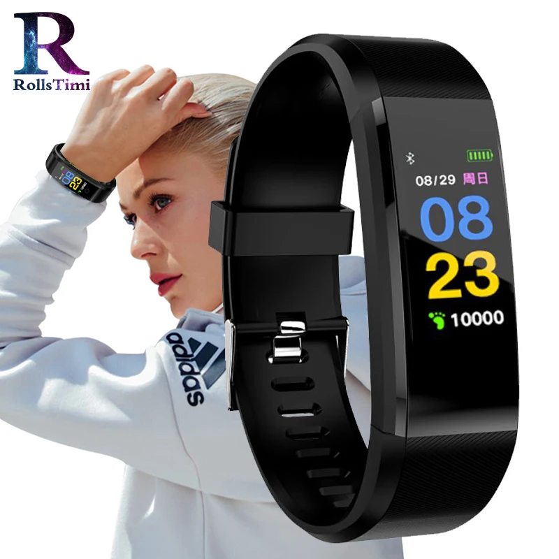 

RollsTimi Women's Smart Bracelets Fitness Tracker Waterproof Sports Smart Watches Heart Rate Monitor Men Wrist Watch reloj mujer