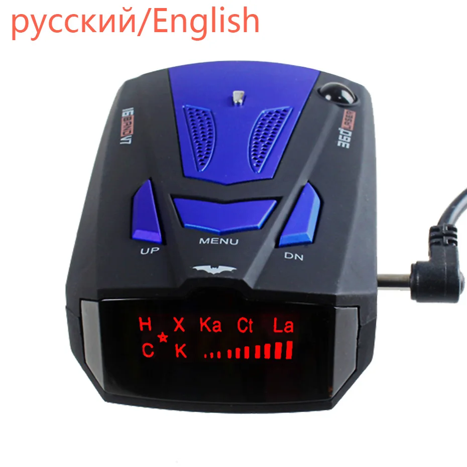 

Car anti speed warning Radar Detector Russian English Auto 360 Degree Vehicle V7 Speed Voice Alert Alarm 16 Band LED Display