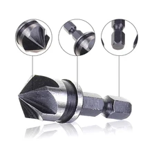 1/4 Hex Shank Countersink Drill Bit 5 Flute 90 Degree Woodworking Chamfer Counter Sinks 12-19mm Chamfering Debur Countersink