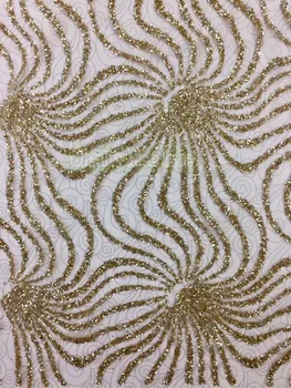 

Newest african sequins tulle mesh fabric sparkly DiuDiu-41526 glued glitter sequins lace fabric