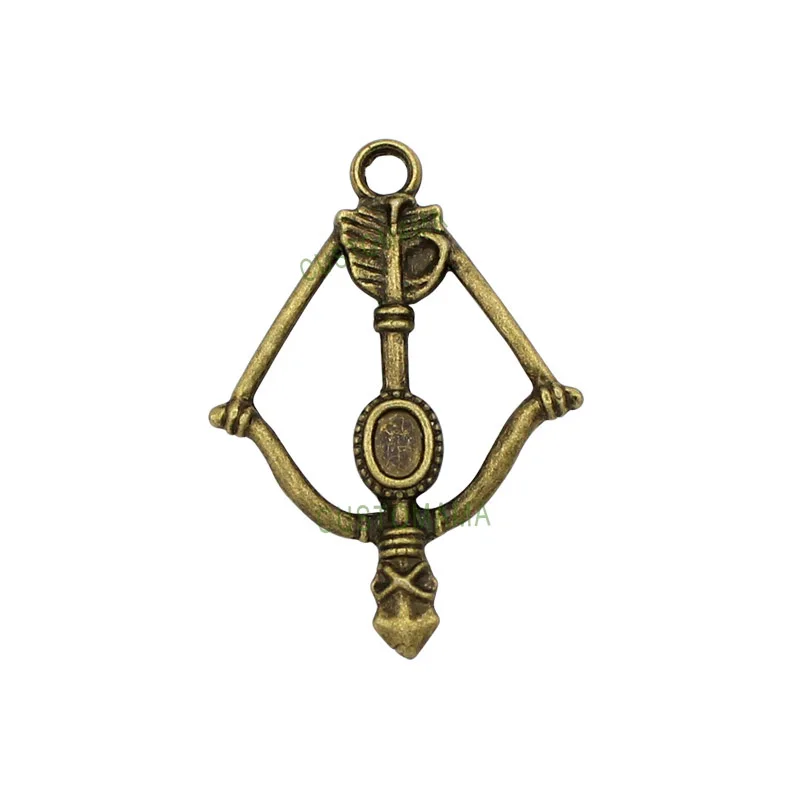 60pcs Antique серебро/бронза лук и стрелы украшения кулон подвески арбалет 34x24 мм|Шармы|