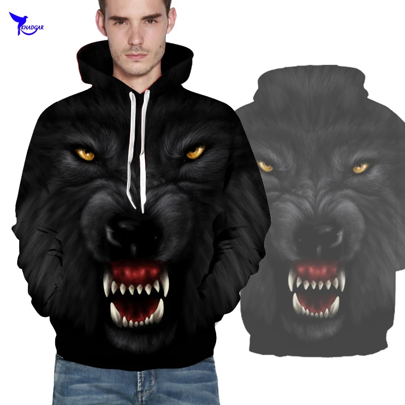 

3D Wolf Printing Skateboard Sweatshirts Men Women Parkour Pullovers Sport Outwear Hooded Jackets Gym Jogging Running Sportswear