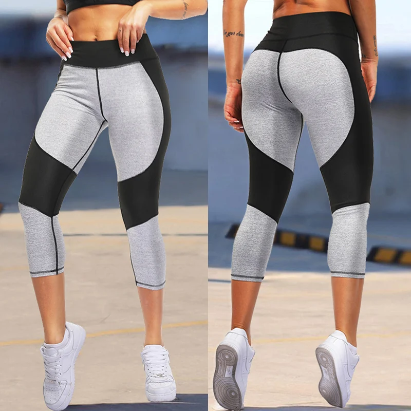 Sexy Heart shaped capris women sports Yoga Pants High Elastic Waist