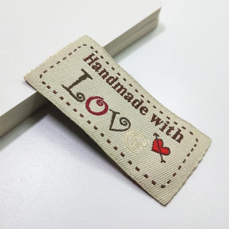 Stock Hand Made With Love Iron Clothes Labels With Heart Iron On Clothing  Tags Bag Handmade Thermo-Adhesive Clothing Labels
