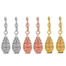 Модные Роскошные серьги из белого золота для женщин, девушек, розовое золото, пустые длинные серьги в виде цветка, ювелирные изделия