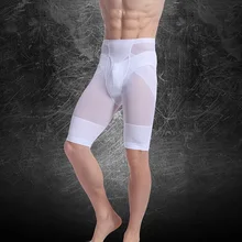 Мужские брюки для коррекции фигуры, обтягивающее нижнее белье, брюки для бедер, без дышащего ультратонкого пластика, пять штанов