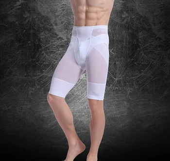 

2019 men's body shaping pants tight underwear tummy hip pants without breathable ultra-thin plastic thigh five pants