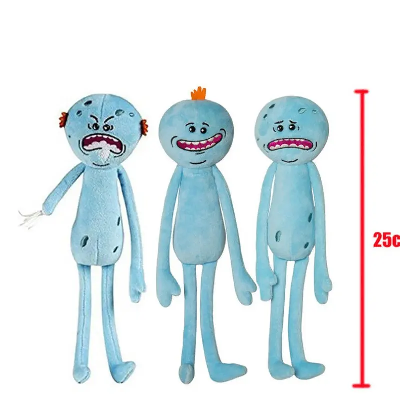 

New Rick and Morty Happy Sad Anger Meeseeks Stuffed Plush Toys Doll Figure Kids Gift 25cm