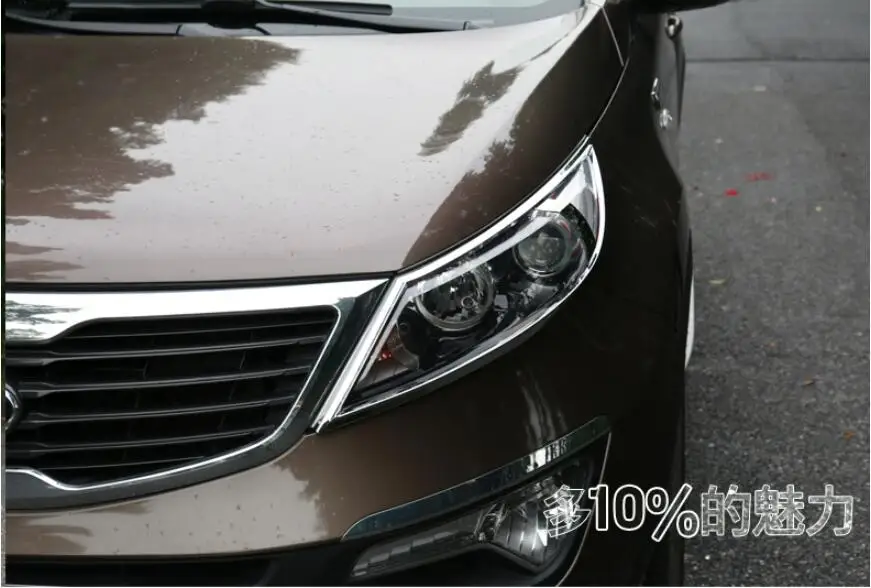 

JIOYNG ABS Chrome Car Front Headlight + Rear Tail Light Lamp Cover Trim For KIA SPORTAGE R 2011 2012 13 2014 2015 Free shipping