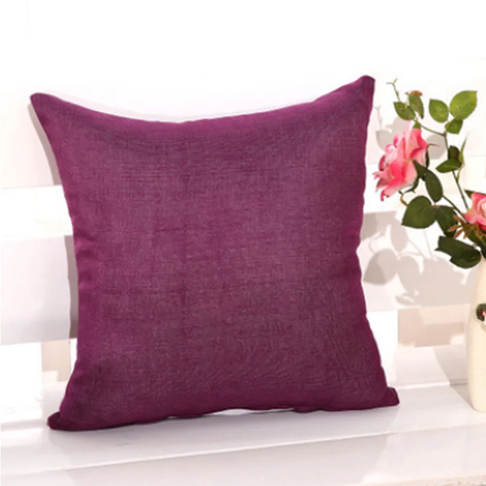 

Plain Linen Soft Pillowcase Pillow Zip Up Fastening