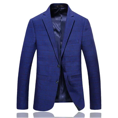 Синий Для мужчин Блейзер Весна Для мужчин Slim Fit человек синий полосатый Блейзер Повседневное костюмы, жакеты, блейзеры Повседневное Свадебная официальная одежда Размеры S-3XL - Цвет: Синий