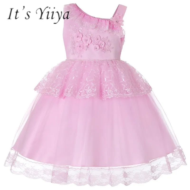

It's YiiYa Flower Girl Dresses 6 Colors Sleeveless O-Neck Floor Length Girls Pageant Dresses Vestidos De Noches Para Ninas 730
