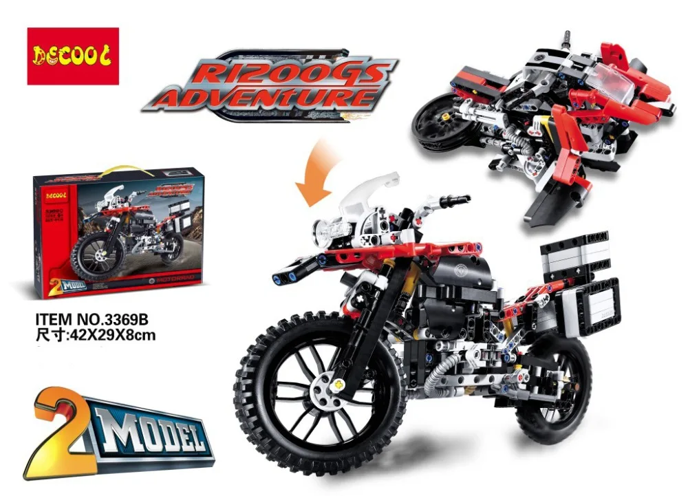 Decool 3369 603 шт. техника серии модель мотоцикла Building Block Набор Кирпичи игрушки для