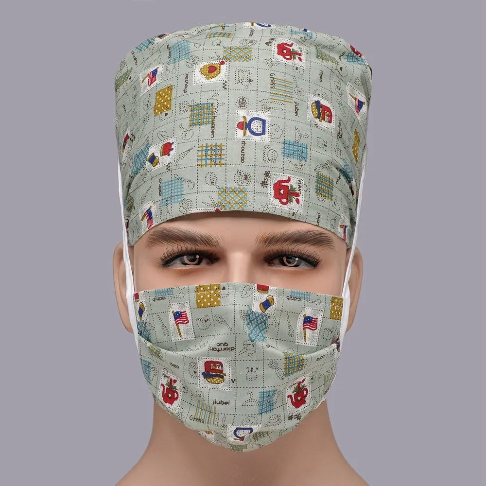 Медицинский хирургических операций шапка унисекс медицинский Костюмы Для женщин медицинская Косметическая шапочка человек врач-медсестра с принтом на каждый день, шапка-маска