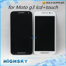 Brand 2015 new black white for Motorola Moto G3 G 3rd Gen lcd display screen with touch digitizer complete 1 piece free HK Post
