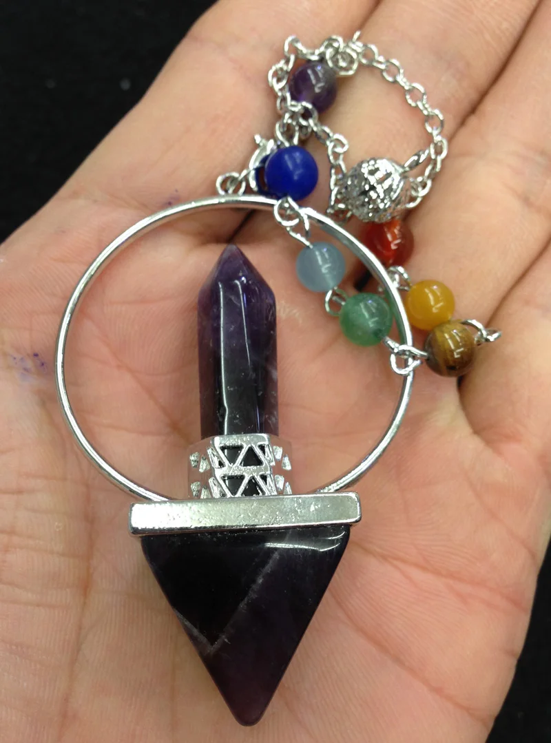 YA2812 Gem Stone 7 Chakra Stone Pendulum Stone Agates Amethysts Point