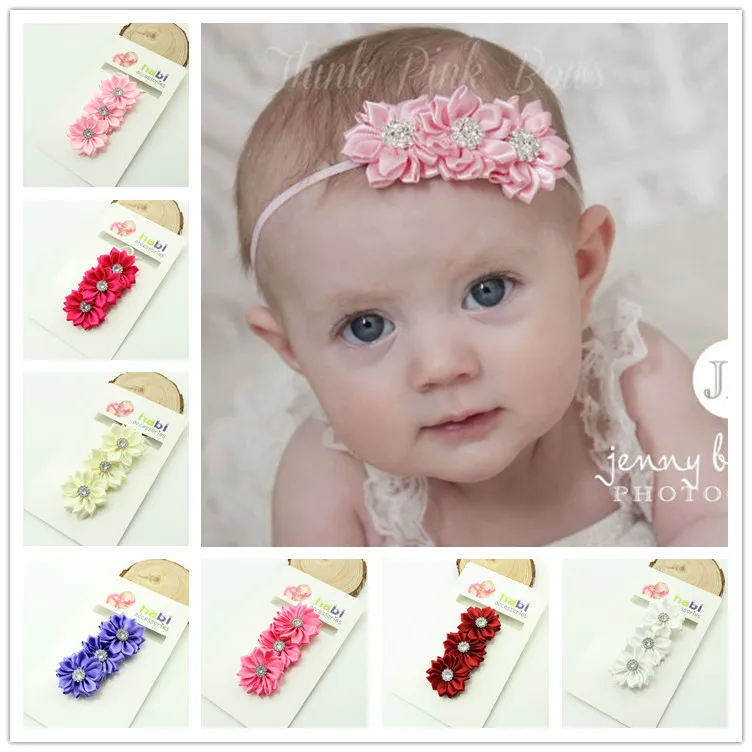 

baby girl headband Infant hair newborn Headwear tiara headwrap Toddler Ribbon Kids crystal Flower bow turban Hair Accessorries