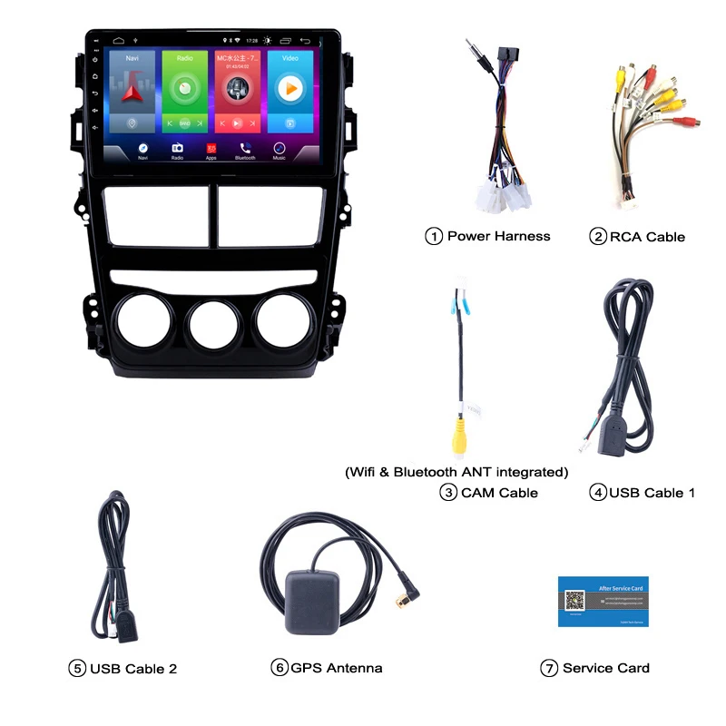 Best Car Android 8.1 Multimedia Player for Toyota Vios YARIS 2018 MT GPS Navigation Device bluetooth steering wheel control support 1