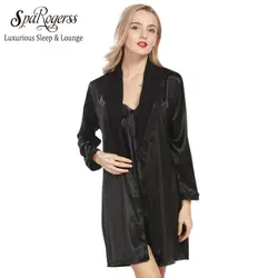 SpaRogerss мантия бренд комплект Для женщин 2018 летние женские из искусственного шелка халат роскошный набор сна Lounge женщина WP306