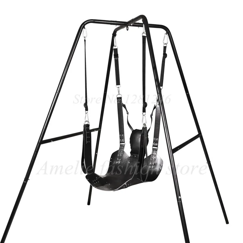 Sex Furnitures Two Layers Leather Sling Sex Hammock Sex Swing Chair