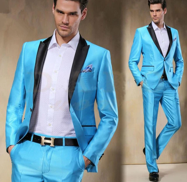 Traje celeste hombre Clearance