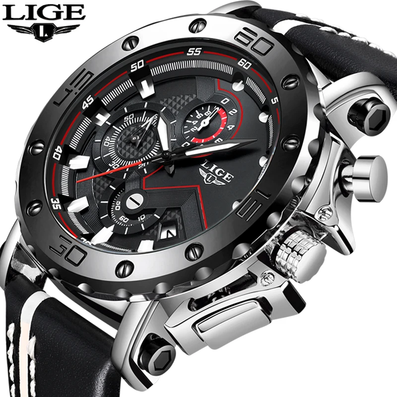 

LIGE New Mens Watches Top Brand Luxury Men's Military Sports Watch Men's Waterproof Quartz Watch Male Clock Relogio Masculino