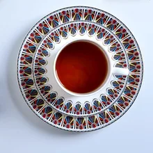 Creative Unique Pattern Ceramic Bone china Fruit Salad Plate Steak Dish Noodles Bowl Rice Dish Coffee