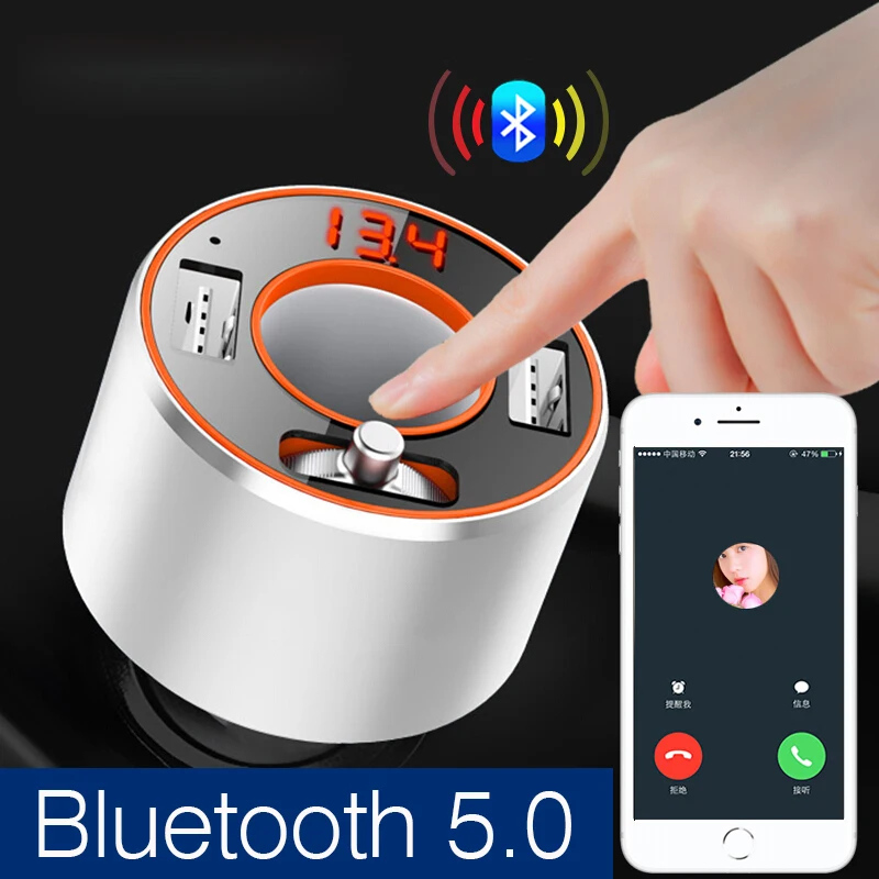 

2019 Car Styling Bluetooth 5.0 FM Transmitter Handsfree APE FLAC WMA Lossless Stereo Music MP3 Player Dual USB Charger
