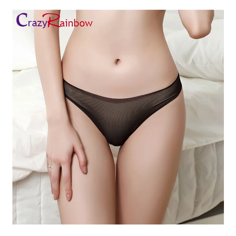 

European sexy underwear thin underwear one-piece seamless temptation transparent briefs seamless mid waist plus size