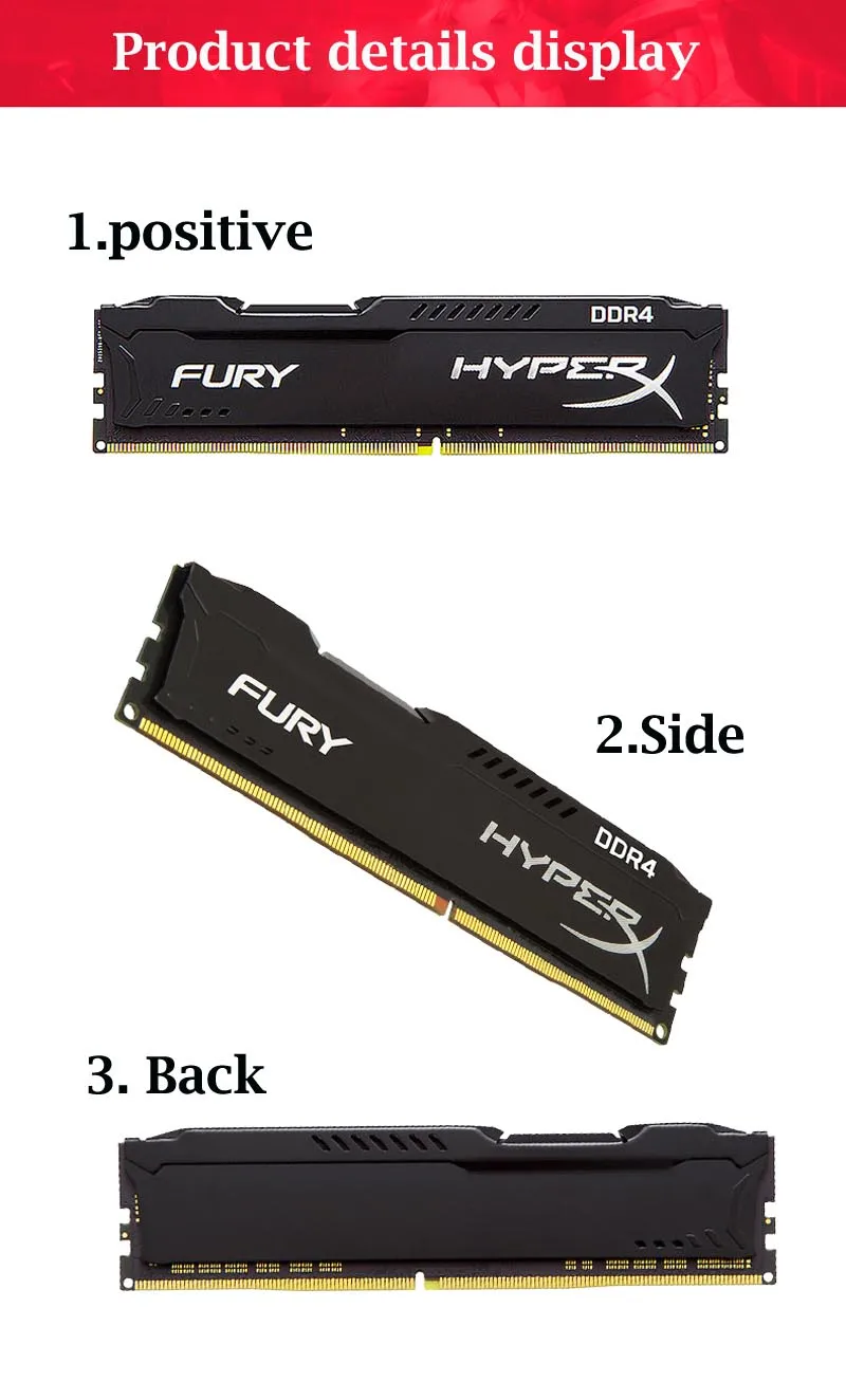 Kingston Hyperx Fury 1 шт Оперативная память DDR4 8 GB 3200 MHz черный для настольного компьютера игровой карты памяти DIMM дропшиппинг высокая Скорость Оперативная память S