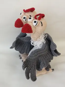 

Amigurumi Crochet Buzzie the Vulture toy doll rattle