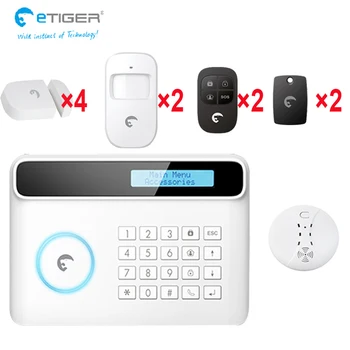 

e-tiger latest best security system for home RFID reading SMS report S4 gsm home anti-thief alarm set