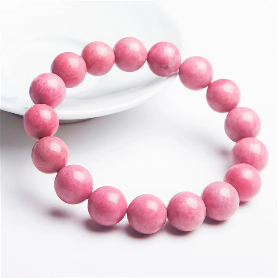 

Drop Shipping 12mm Red Natural Rhodonite Gems Stone Crystal Stretch Round Bead Bracelets For Women Lady Men