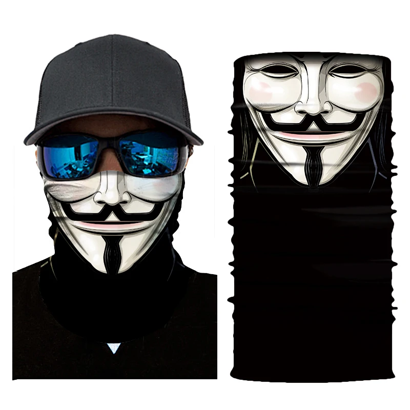 Маска призрака мотоциклетная маска Байкерская Балаклава головной платок маска для шеи Череп Хэллоуин маска для лица маска для ресниц мото банданы для верховой езды