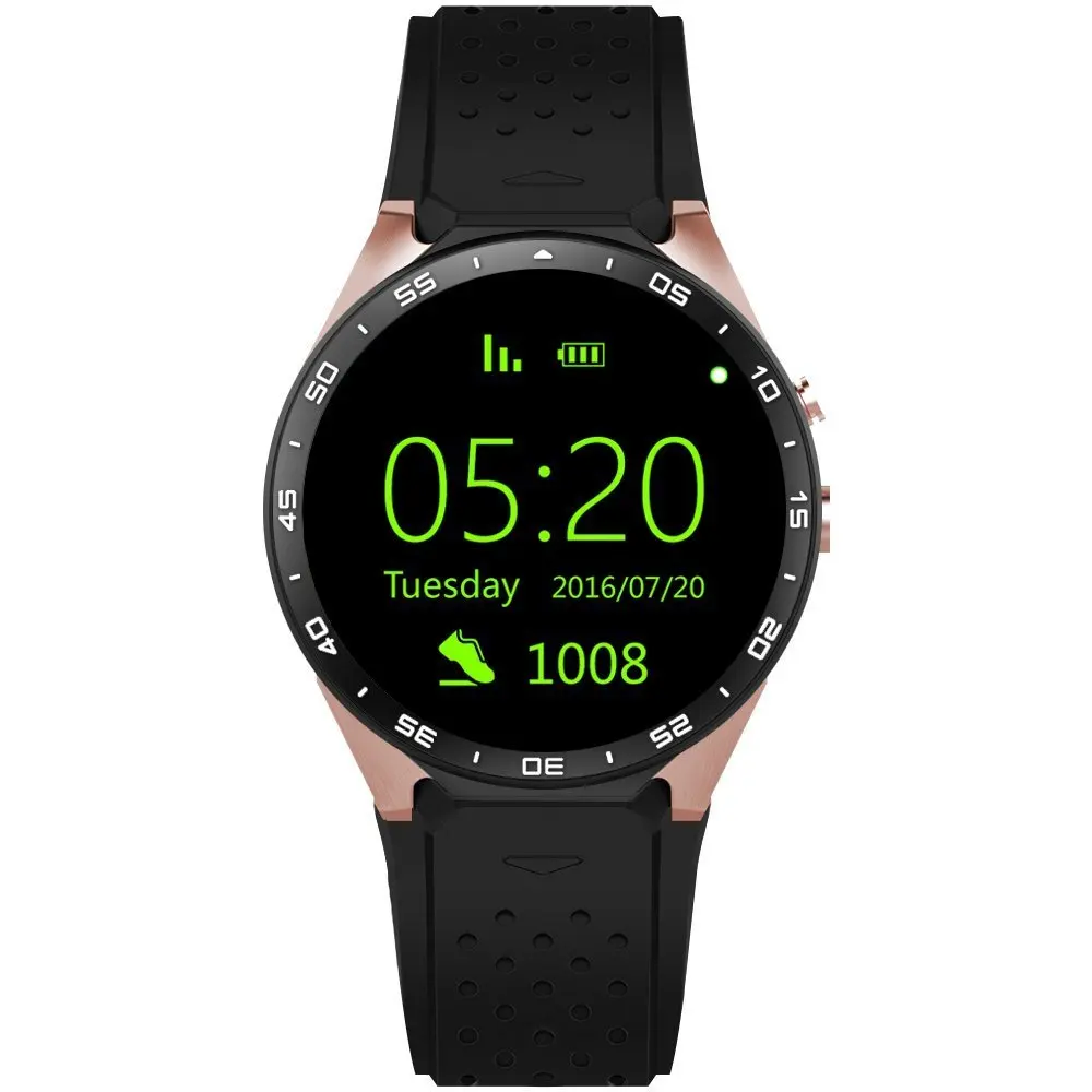Kencool KW88 3g wifi Смарт-часы сотовый телефон все-в-одном Bluetooth Android 5,1 sim-карта с gps, камерой, пульсометром - Цвет: gold