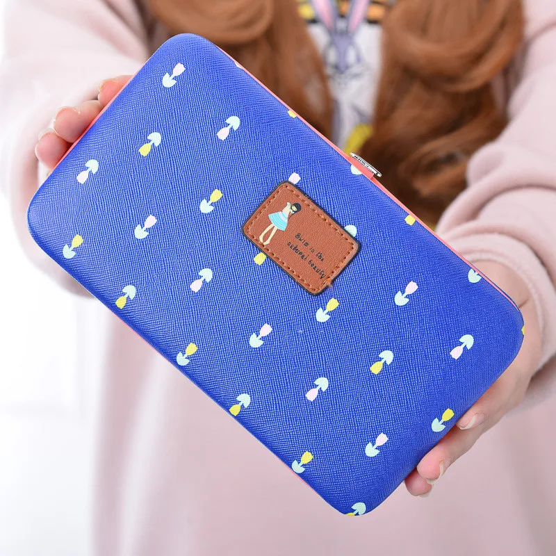 

Hasp Long Leather Women Wallet Pouch Multifunction Cartoon Beautiful Girl Pattern Wallets And Purse Portefeuille Femme Phone Bag