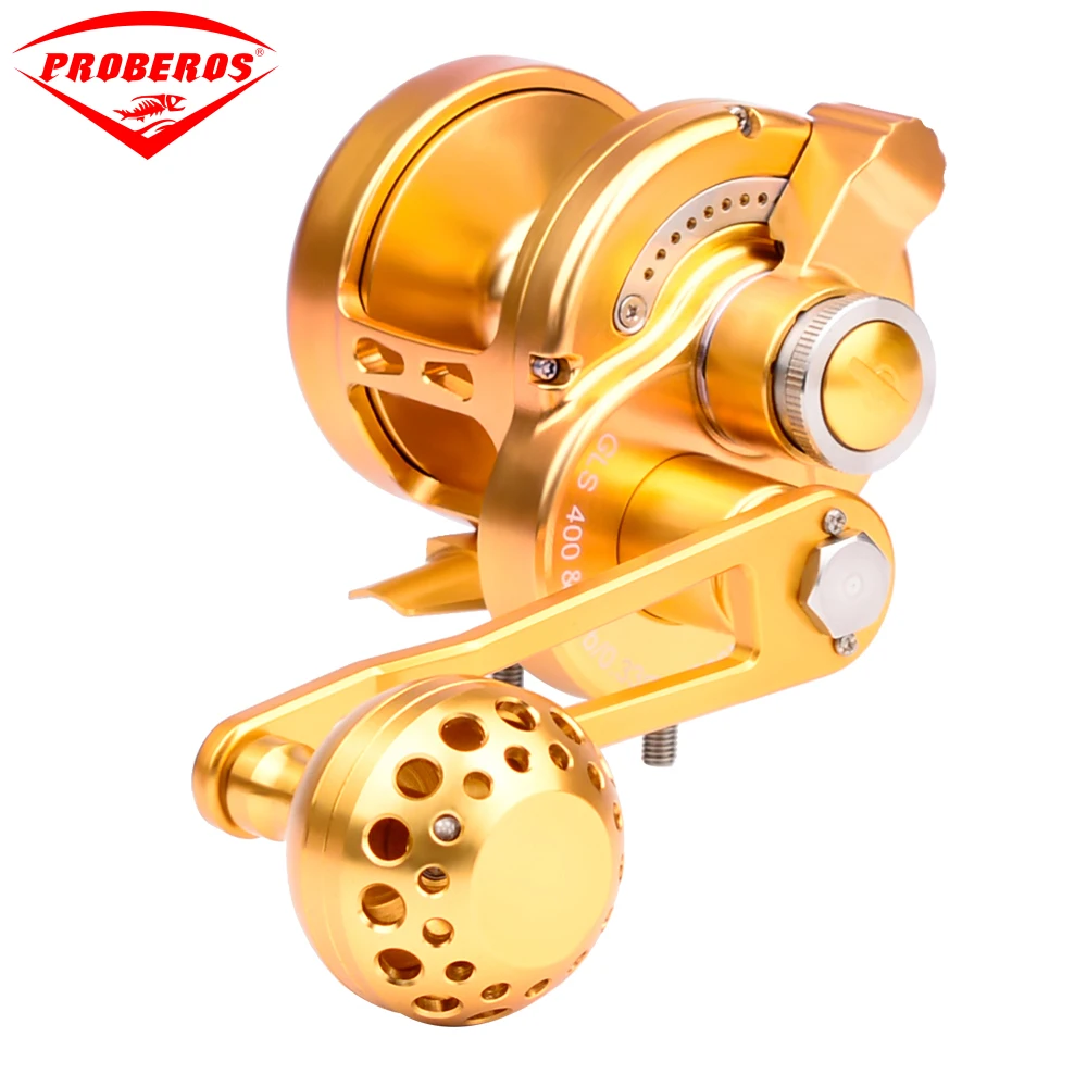 

PRO BEROS JIG Trolling Reel Aluminum CNC Machined 200-500 Series Fishing Reel (Left-Hand) Max Drag 14kg-21kg Sea Boat Wheel