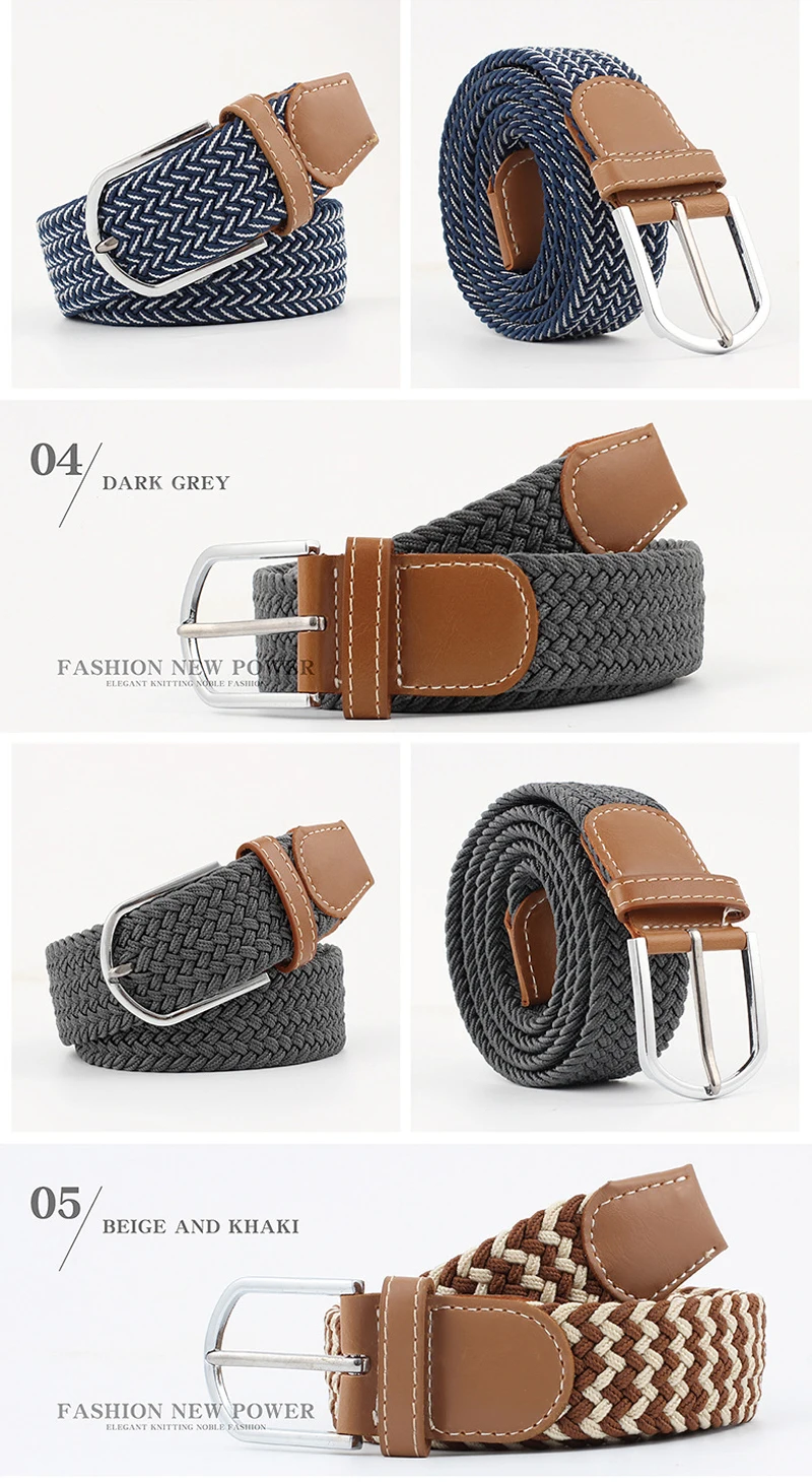 bullhide belts ZLD  Casual stretch woven belt Women's unisex Canvas elastic belts for women jeans  Modeling pin buckle belt 120-130CM men's belts