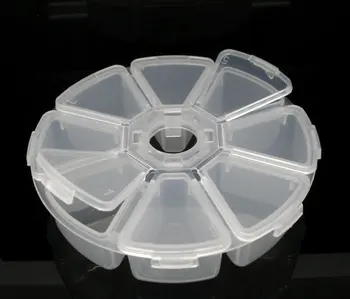 

8SEASONS Round Clear Beads Display Storage Case Box 11cm Dia.